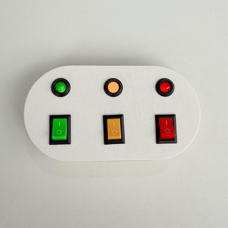 Wooden Busy Board Climbing Frame: DIY Montessori Three-Color Light Pegboard for Early Education