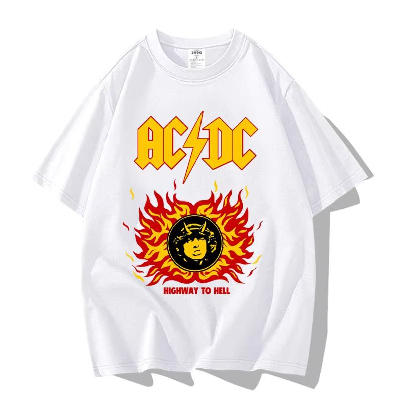 Amerikanische Streetpunk-Rockband ACDC Hip Hop Kurzarm-T-Shirt Kleidung Kleidung Lässig Herren- und Damen-T-Shirt aus 100% Baumwolle