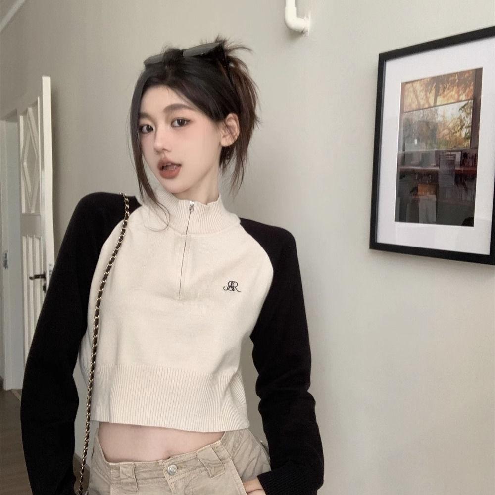 

Сексуальные женские футболки с длинным рукавом на молнии для девочек Футболки Y2K Женские топы Повседневные футболки для женщин Повседневная одежда Модная футболка Велосипедные топы женские