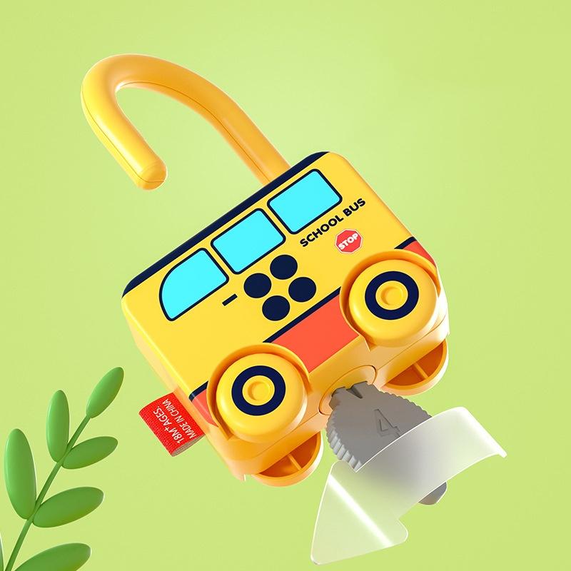 6Pcs Kids Learning Lock Unlock Car Toy With Keys Kids Montessori Educational Toys Learning Locks Matching Games Toy