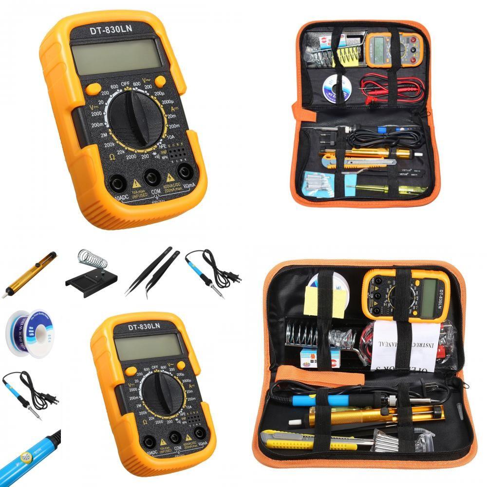 Kit Saldatore a Temperatura Regolabile con Multimetro per Riparazioni Elettroniche