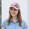 Fashion Mesh Women's Baseball Cap Breathable Butterfly Decor Sun Hat Adjustable Black Rhinestone Peaked Cap Spring Summer Autumn