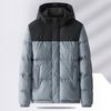 Padded-on jacket men's autumn and winter trendy short thickened warm bread jacket Feather Rong padded jacket can be printed