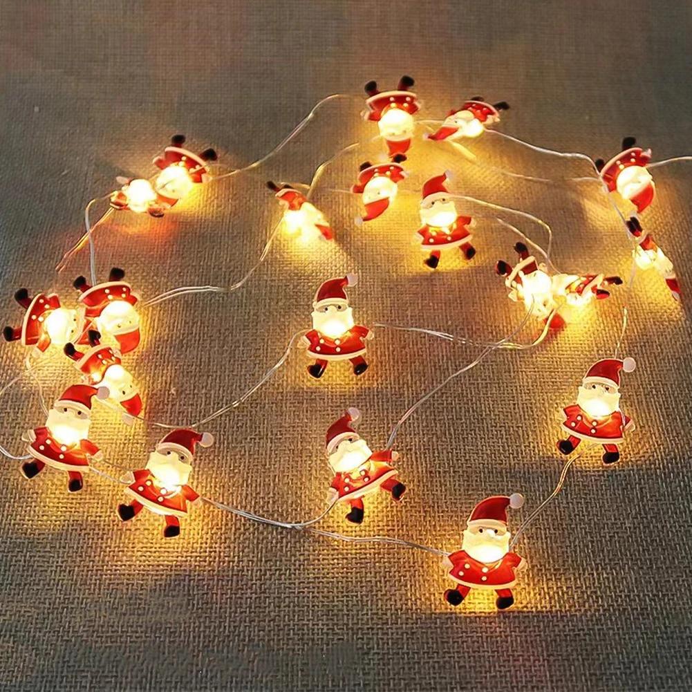 1Set Christmas Decoration LED Light String Snowflake Snowman Santa Claus Christmas Tree String Light Xmas Tree Ornament For Home