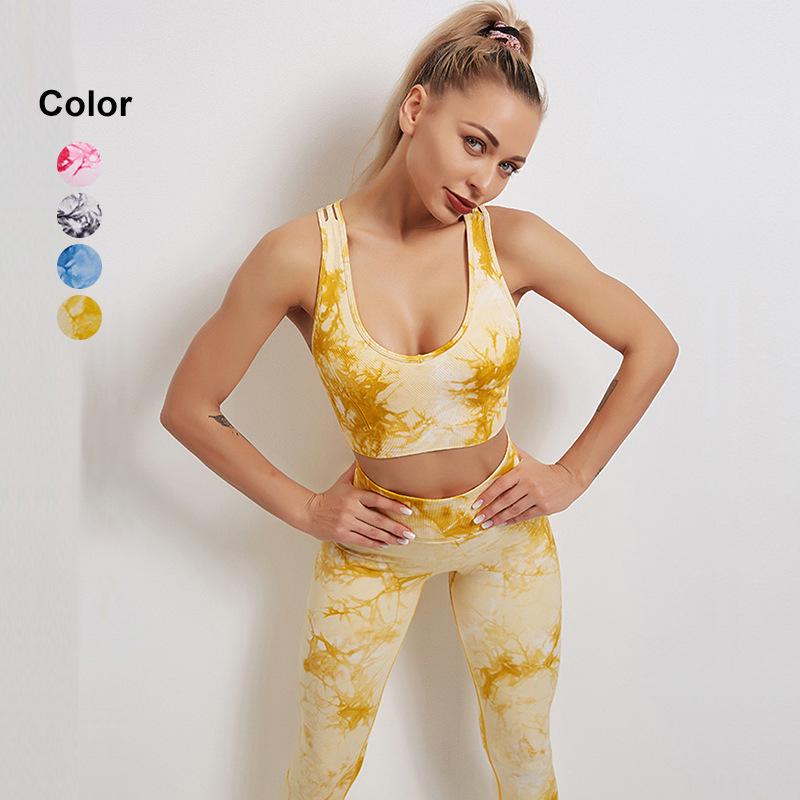 

Seamless Tie-Dye Yoga Set: Slimming Bra & Peach Lift Leggings S