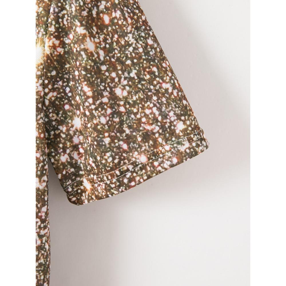 Men's POLO Printed Button Casual T-shirt Top