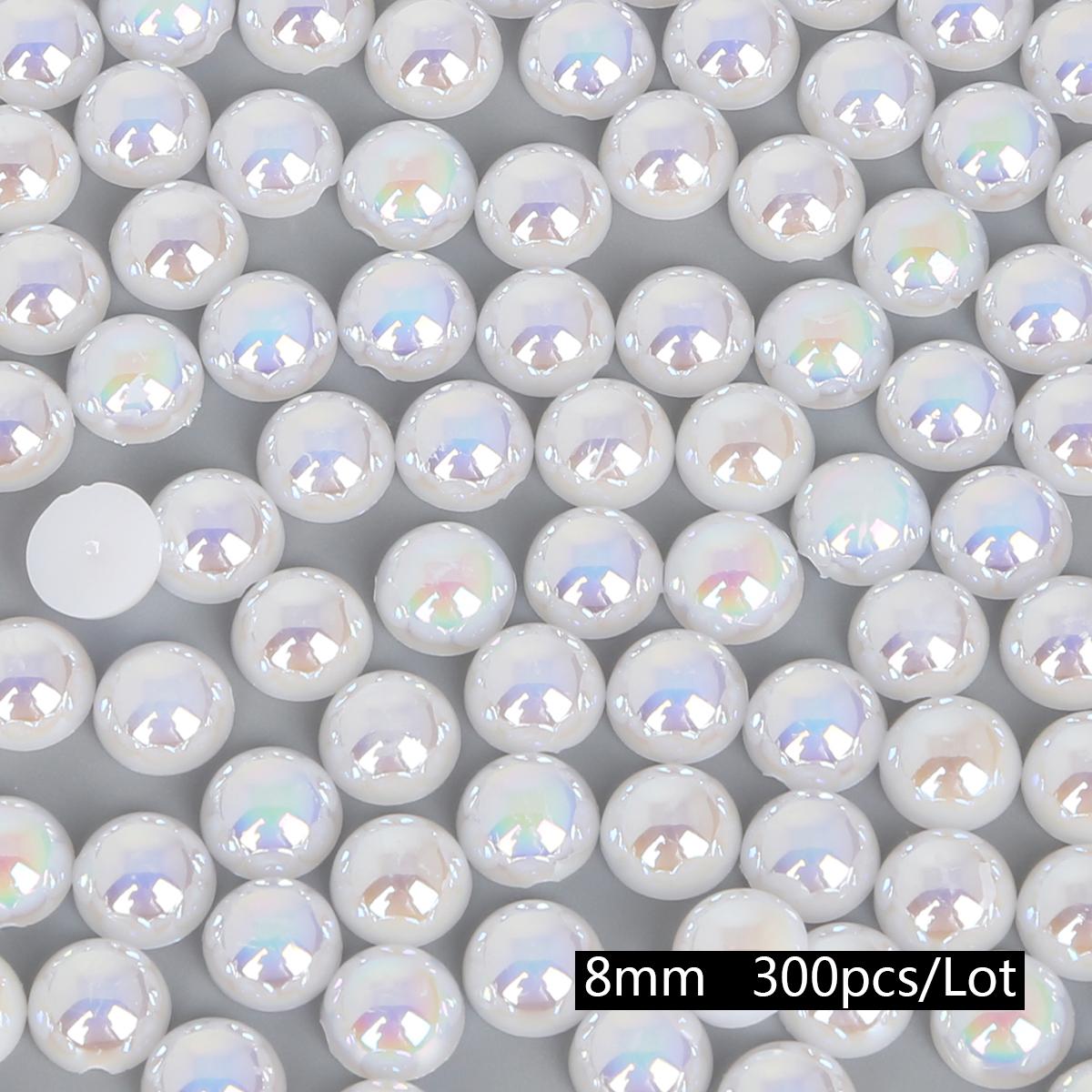 

50-1000 шт. искусственный жемчуг с плоской задней частью, полукруглый жемчуг, ремесло, АБС-бусины, скрапбукинг, украшение «сделай сам», шитье для изготовления ювелирных изделий 8mm 300pcs белый