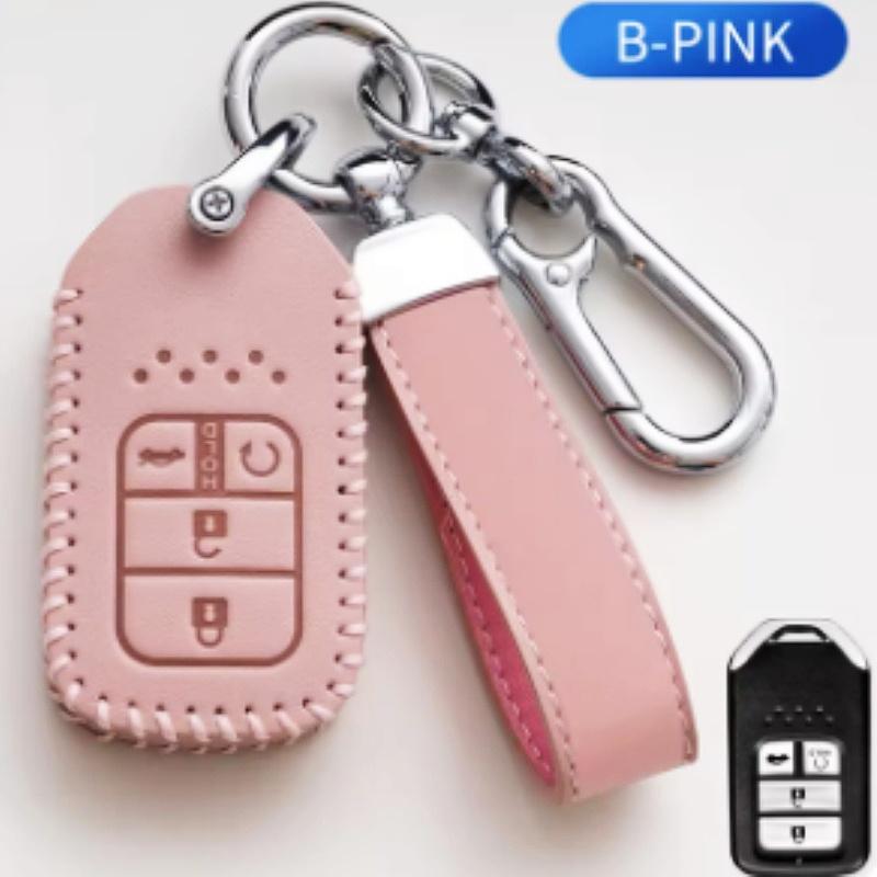 Leather Car Remote Key Cover Case Shell For Honda Civic City Accord CRV CR-V XR-V Odyssey Vezel Jade Crider Fit Accessories