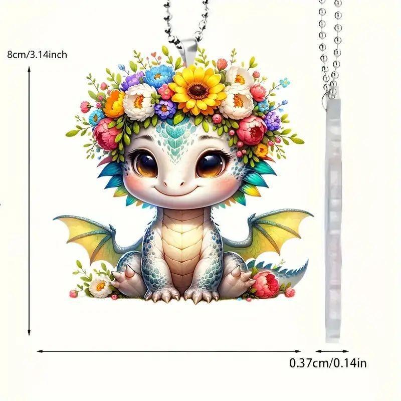 

Очаровательное акриловое украшение в виде цветка и дракона для подвешивания в автомобиль для создания радостной атмосферы