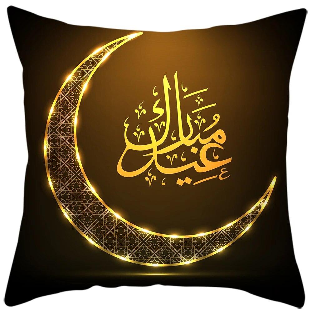 New Eid al-Fitr Home Decoration Pillowcase Arabic Calligraphy Islamic Muslim Ramadan Pillowcase Mosque Decorative Pillowcase