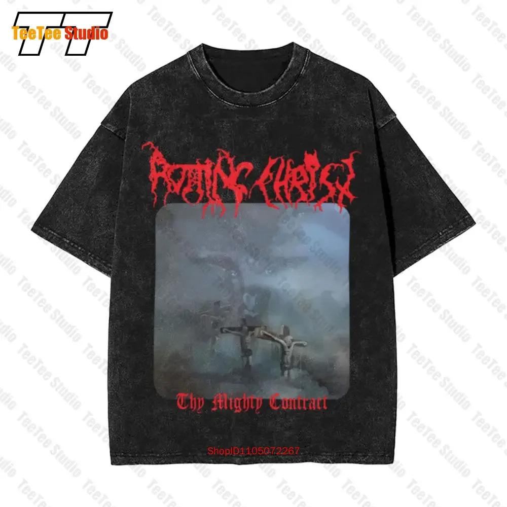 Rotting Christ Thy Might Contract Org Vintage Oversized TShirt Necromantia Varathron Nergal Samael RP S