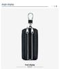 Genuine Leather Key Holder with Double Zipper, Large Capacity, Multi-functional Card Holder, Coin Purse & Key Case for Home Use