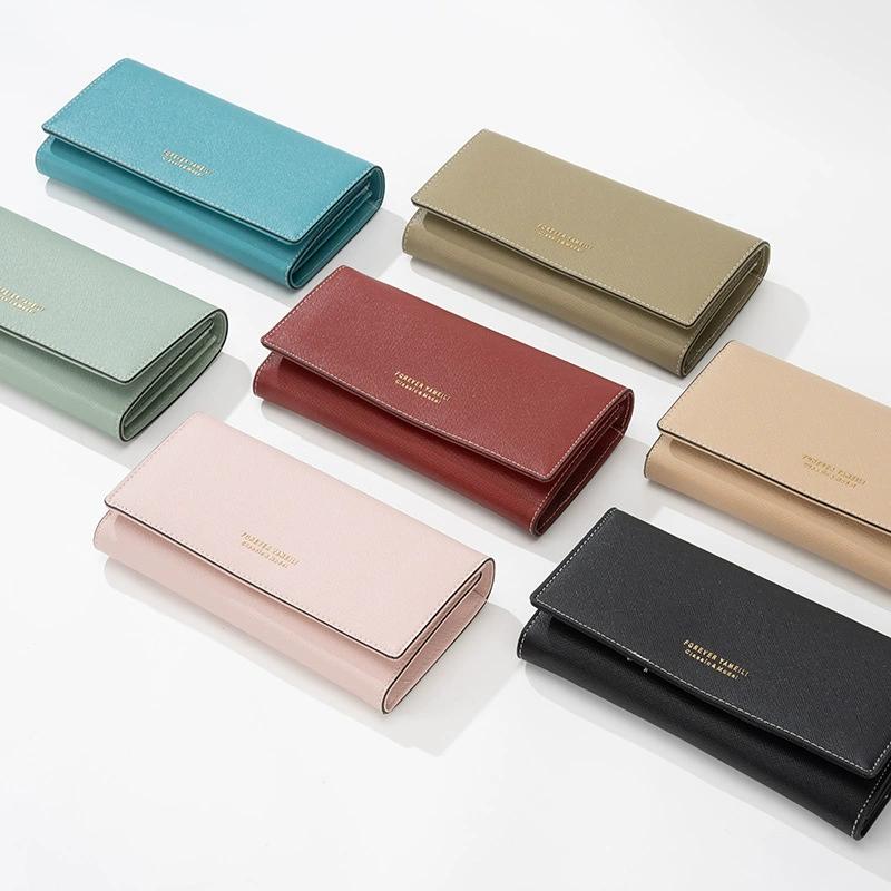Portafoglio Lungo da Donna Grande Capacità Pelle da Donna Anti-Furto RFID Puro Porta Carte di Credito Elegante Portamonete da Donna