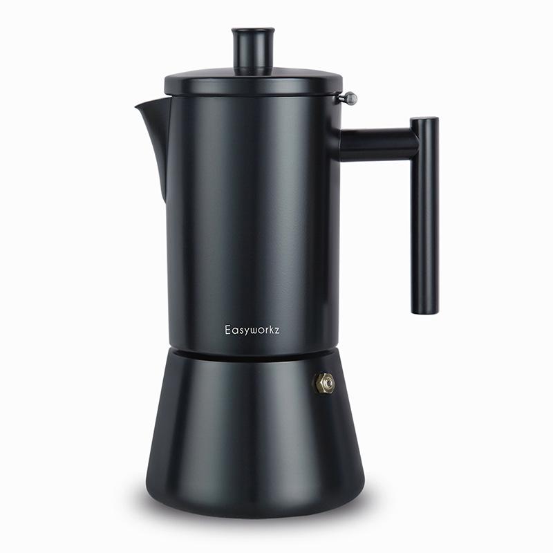 Easyworkz Black Stainless Steel Moka Pot