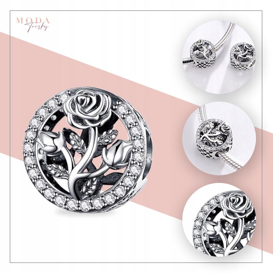 Charms Do Pandora Zawieszka Charms Romantyczna Róża Moda Trusky