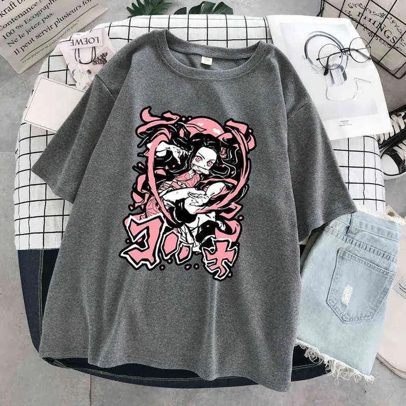 Demon Slayer T-Shirts Anime Kimetsu No Yaiba Print Streetwear Men Women Oversized 100% Cotton T Shirt Harajuku Tees Tops Clothes