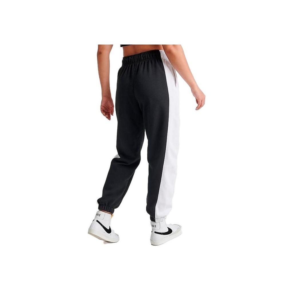 Nike Sportswear Team Logo Spliced Contrast Cuff Loose Joggers Women Bottoms Black DQ6603-010