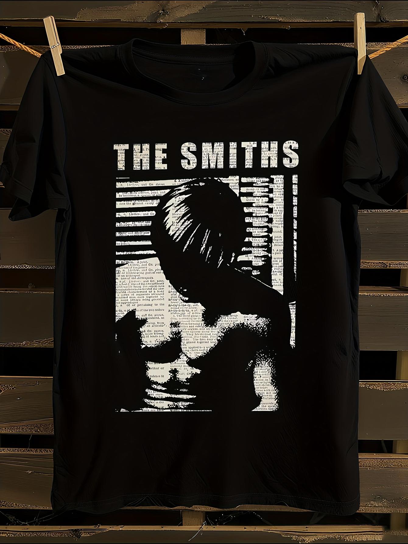 

The Smiths Vintage 80s Band Graphic T-Shirt Mens Tshirt Womens Tshirts with Letters Print Short Sleeves T-Shirt Casual Street Tee Shirt Top M