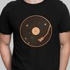 Solar System | Vinyl Space Record | Gold Unisex T-shirt