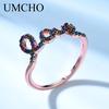 Umcho Barevné drahokamy stříbrné prsteny milostný dopis 925 stříbrné prsteny snubní prsteny romantický jedinečný dárek jemné šperky