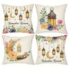 Home Decor Ramadan Kareem Lantern & Flower Pillow Covers Pattern Cushion Cover Suitable for Sofa Bedroom Car Pillow Cover
