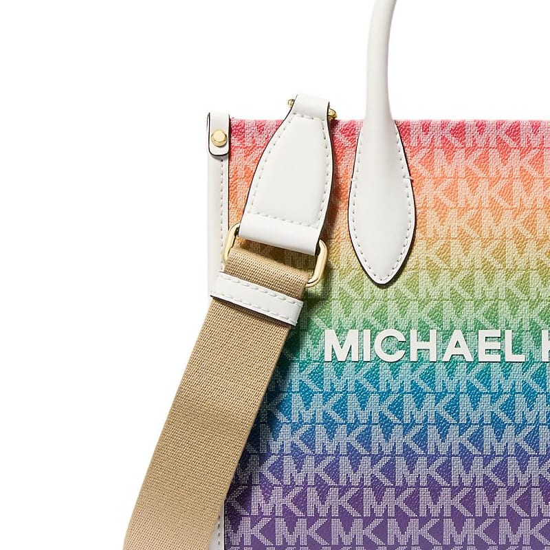MICHAEL KORS Mirella Coated Canvas Tote Bag, Shopping Bag, Shoulder Bag, Crossbody Bag, Handbag Small Women's Rainbow 35S5G7ZC1I-RAINBOW