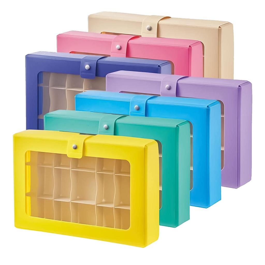 LIHIT LAB Masking Tape Storage Collection Case with A5 Dividers, Size, CUBEFIZZ, Yellow, A698-5