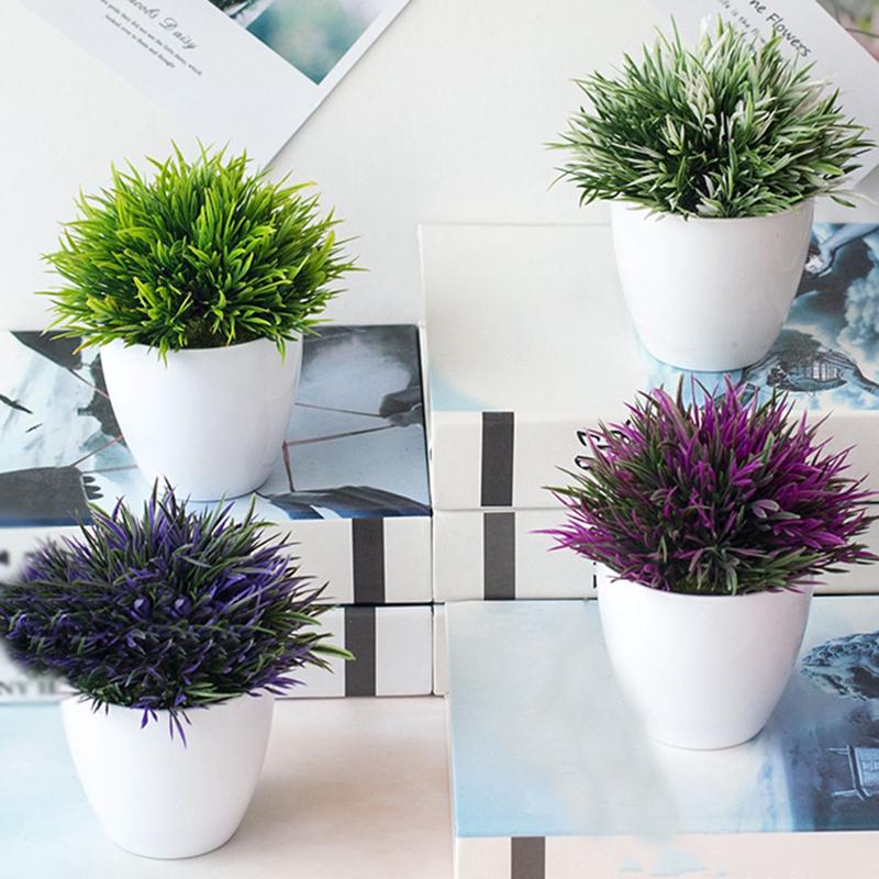 Artificial Pot Plant Bonsai Stimulation Grass Fake Leaf Home Decoration Ornament
