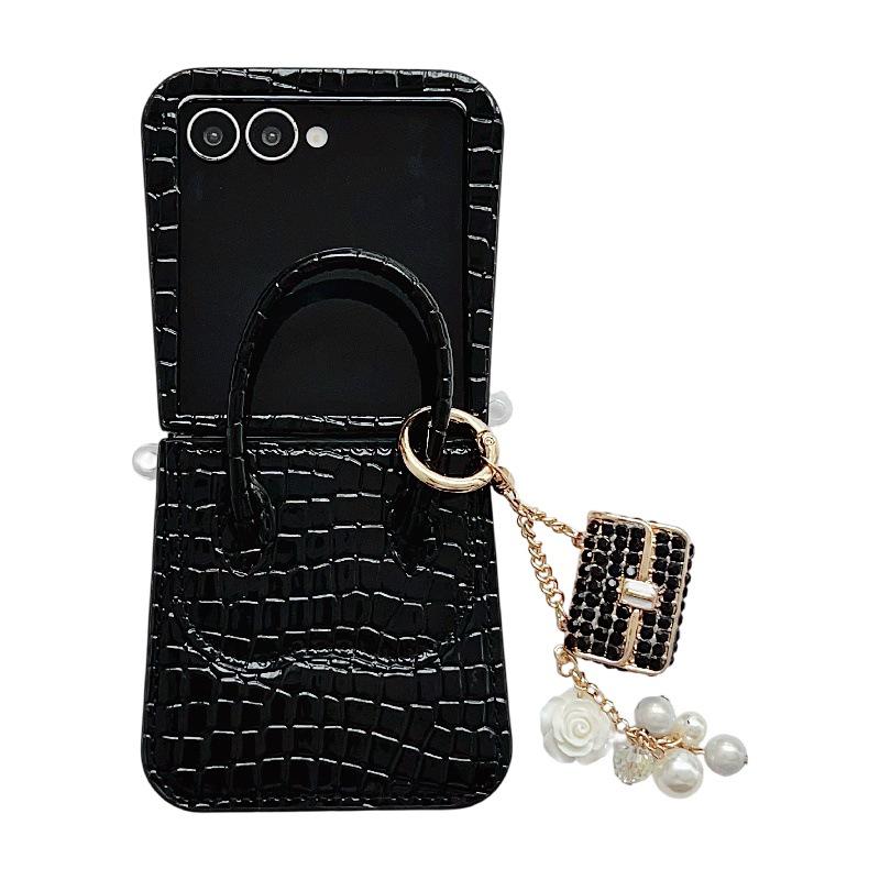 Чохол-кросбоді для Samsung Z Flip7 з текстурою алігатора, протиударний, з підвіскою