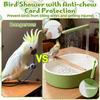 Bird Bath for Cage 26-Hole Bird Automatic Flowing Bathtub Auto Circulating Cockatiel Shower for Parrot Cockatiel Parakeet