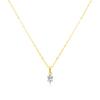 Prestige.J Solitaire Schleier Anhänger(18k Halskette+14k Anhänger 2-teilig)