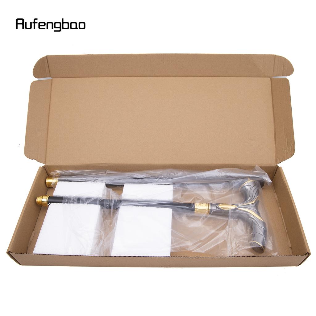 Golden Black Flowing Lines Luxury Fashion Cosplay Walking Stick Party Decorative Cane Elegant Crosier Knob Walking Stick 92cm