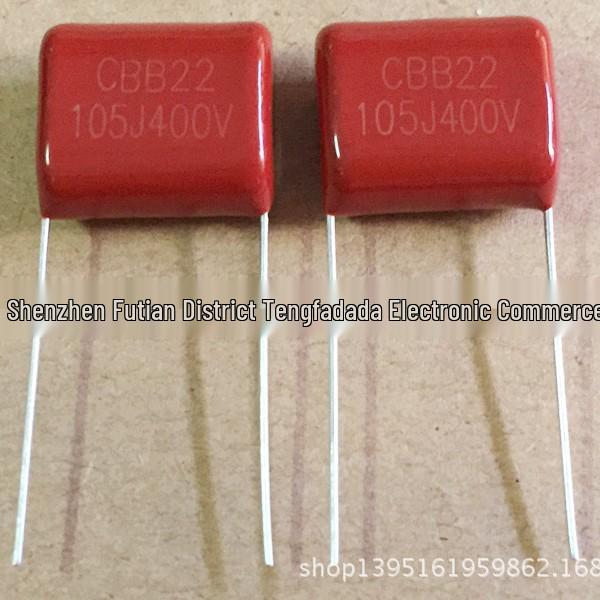 CBB22 Capacitor, 400V, 1uF (1000nF), 105J, 15mm Pin Spacing, 20mm Size.