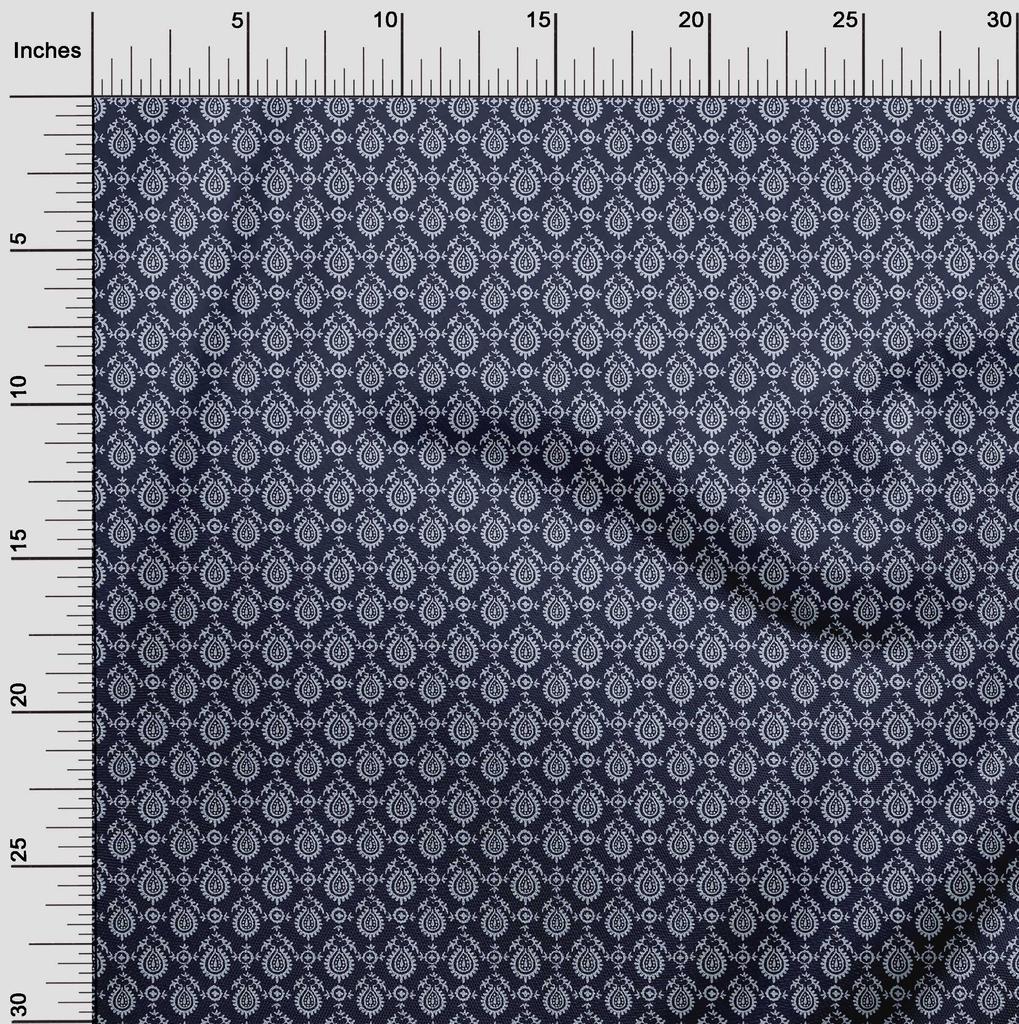 oneOone Tela flexible de algodón con estampado floral de bloques cortados a medida de 40 pulgadas de ancho