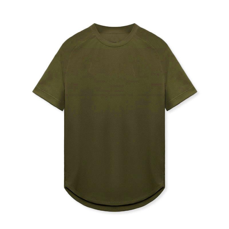 Summer Sports Short-sleeved Men's Mesh Breathable Quick-drying Fitness Training Elastic Solid Color Casual T-shirt