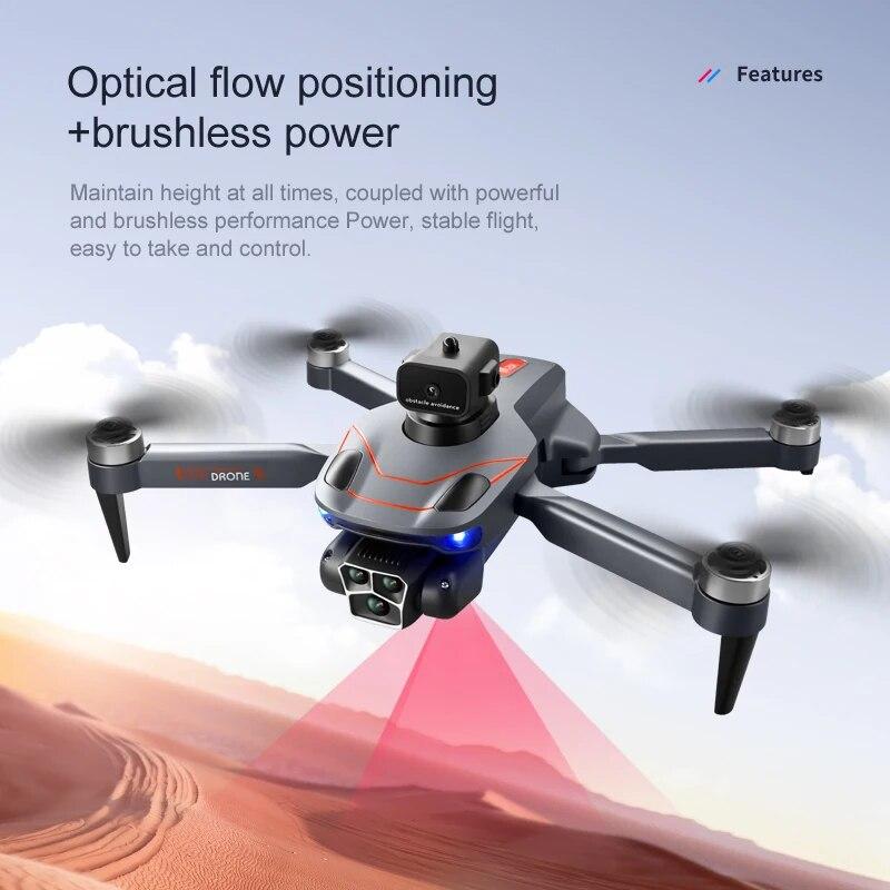 Ny S115 RC Drone 8K Profesjonell tre-kamera Vidvinkel posisjonering Hindring unngå børsteløs motor Sammenleggbar Quadcopter gaveleke