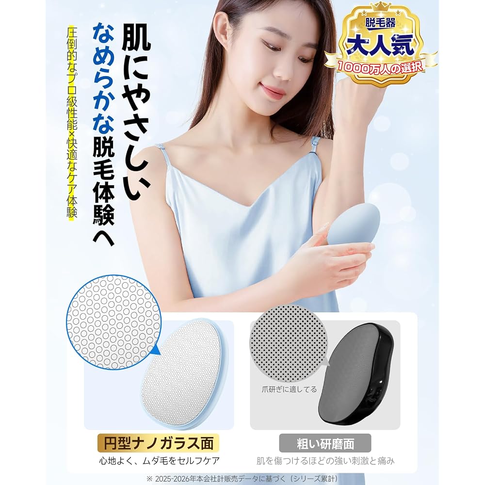 Japanese Product Nano Glass Hair Removal Device for Exfoliation - Compact Size