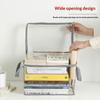 Transparent PVC Book Storage Box With Sturdy Handles And Large Capacity Perfect For Home Office School Dorm Storage
