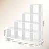 Storage Cabinet with Compartments, for Living Room, Office, Bedroom, 10 Compartments, White