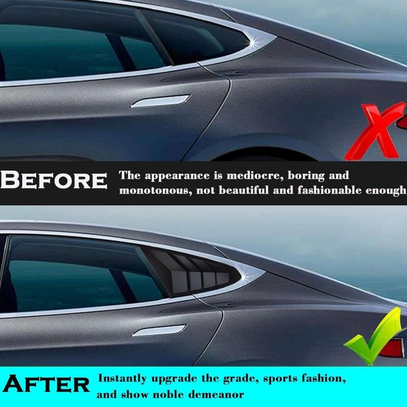 Για Tesla Model S Πίσω Πλαϊνά Καλύμματα Παραθύρων Περσίδες Σπορ Στυλ Δροσερή Εξωτερική Διακόσμηση κατάλληλα για Tesla Model S 2017-2024 Αξεσουάρ