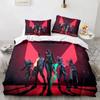 Game Valorant Neon Bedding Set Boys Girls Twin Queen Size Duvet Cover Pillowcase Bed Kids Adult Fashion Home Textileextile