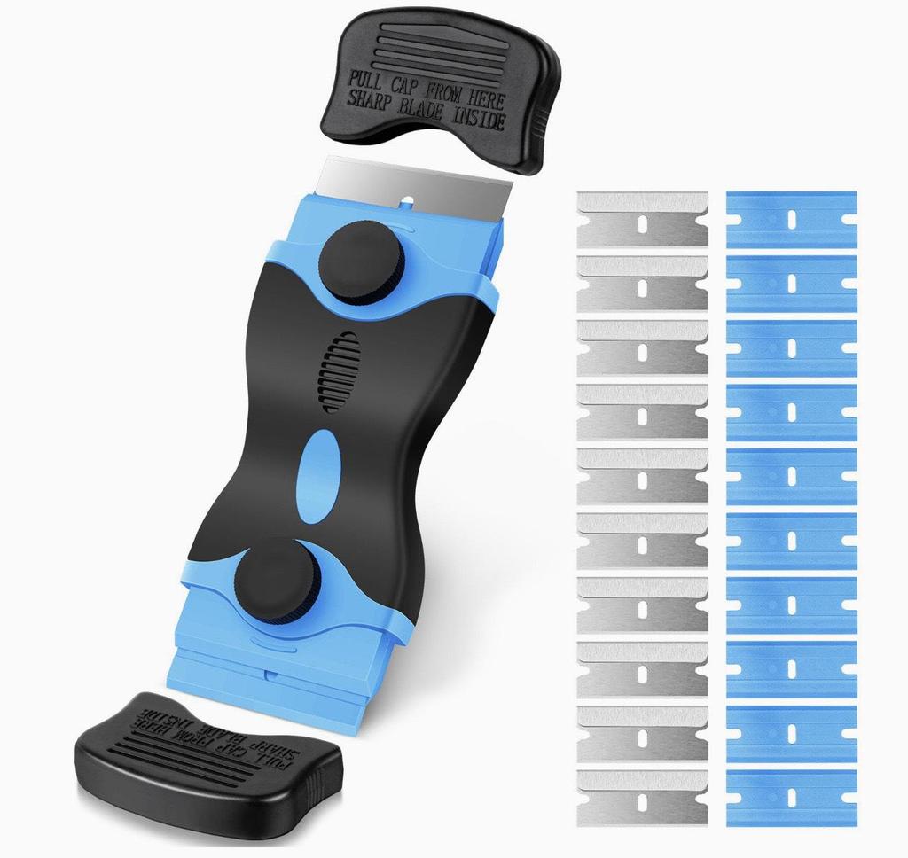 Multi-Function Double-Headed Glue Removal Scraper for Car Film and Kitchen Cleaning