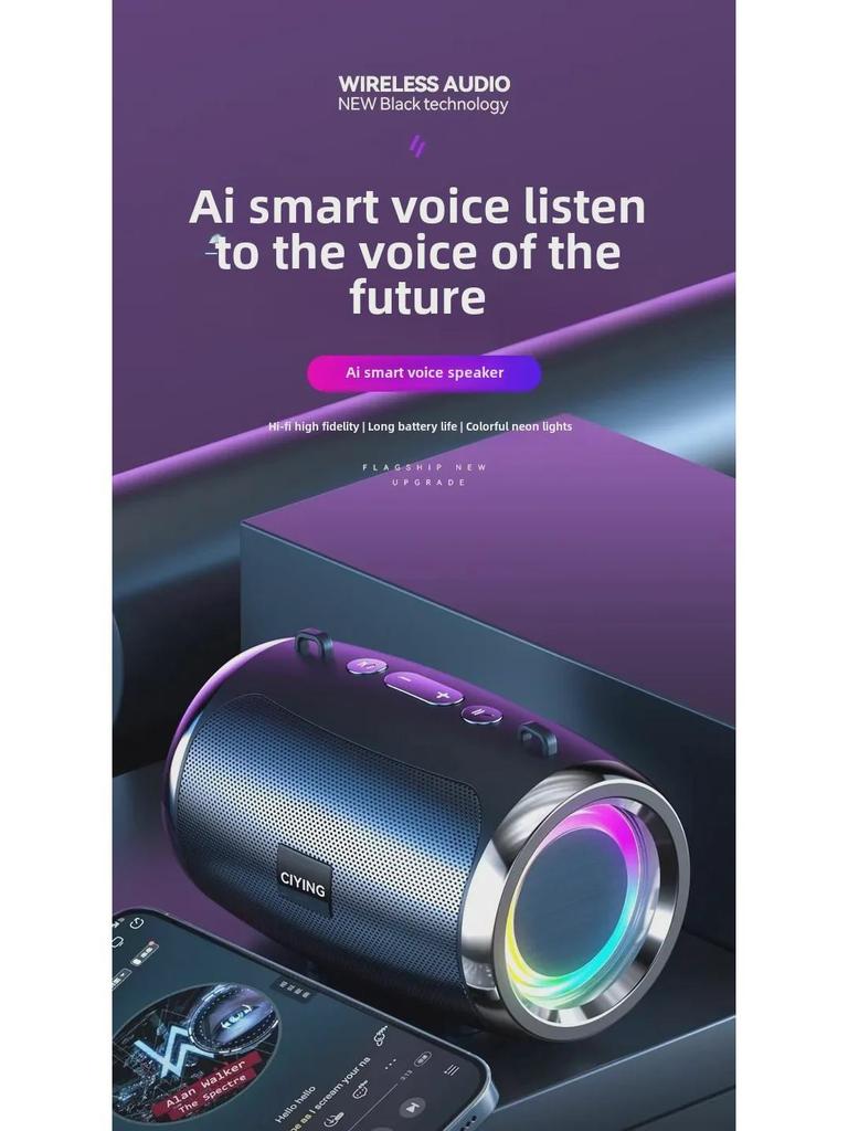 Chytrý přenosný Bluetooth reproduktor: Velký objem, malé rozměry pro domácí, venkovní a automobilové audio