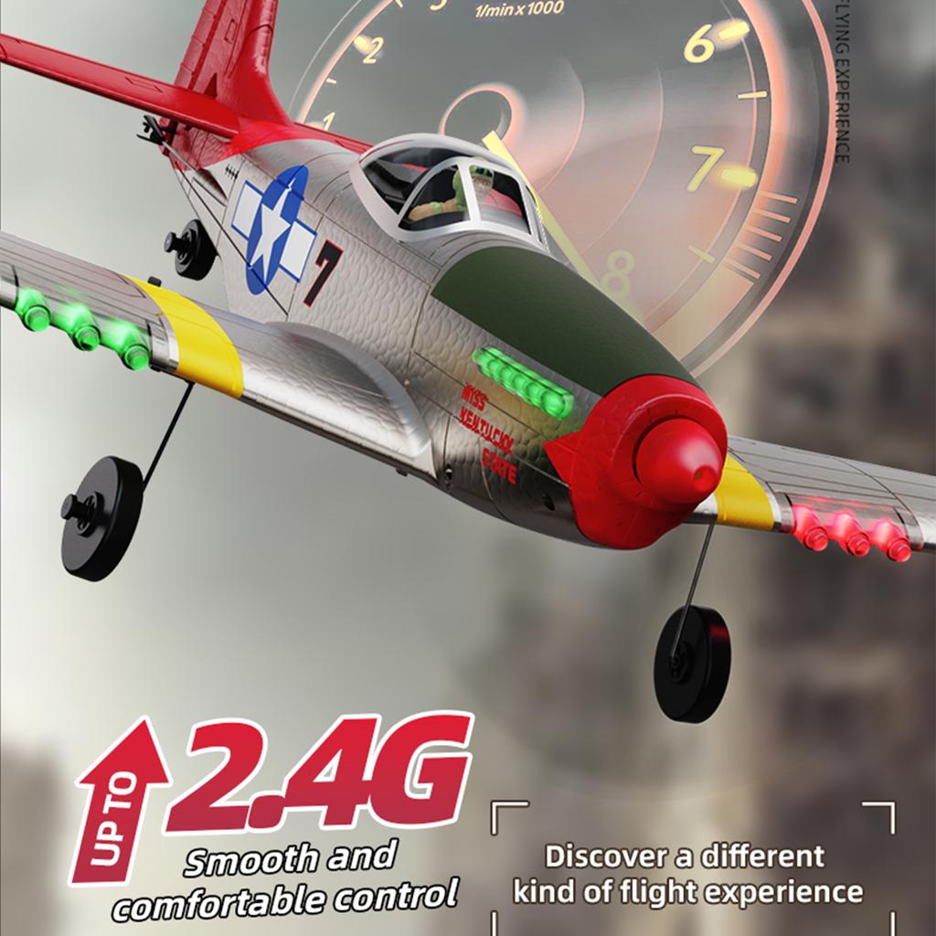 Remote Control Airplane, 2.4G EPP Foam Plane With 6 Axis Gyro, LED Lights, One Key Roll, 3D Inverted Flight, Easy to