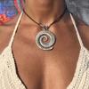 Beach Vacation Conch Pendant Necklace Vintage Spiral-Symbol Necklace Bohemian Ethnic Style Creative-Waxed Rope-Jewelry