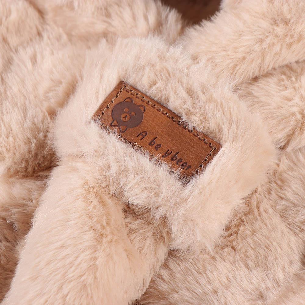 Soft Warm Baby Bear Plush Hat Winter Ear Protection Hats Cute One-Piece Hat Scarf Boy Girls
