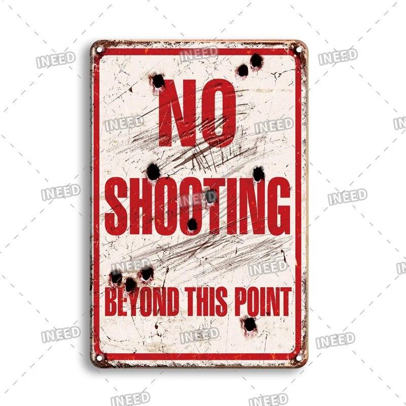 Warning Tin Sign Caution Decoraitve Plaque No Trespassing Retro Metal Vintage Plate Garden Man Cave Club Home Shop Wall Decor
