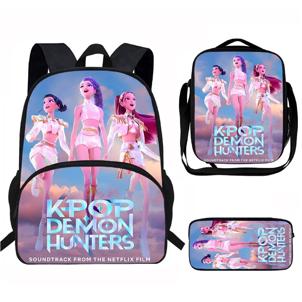 Girls Backpack Primary School Student Backpack Printed Children's Bag Shoulder Bag Pencil Case Three-piece Set