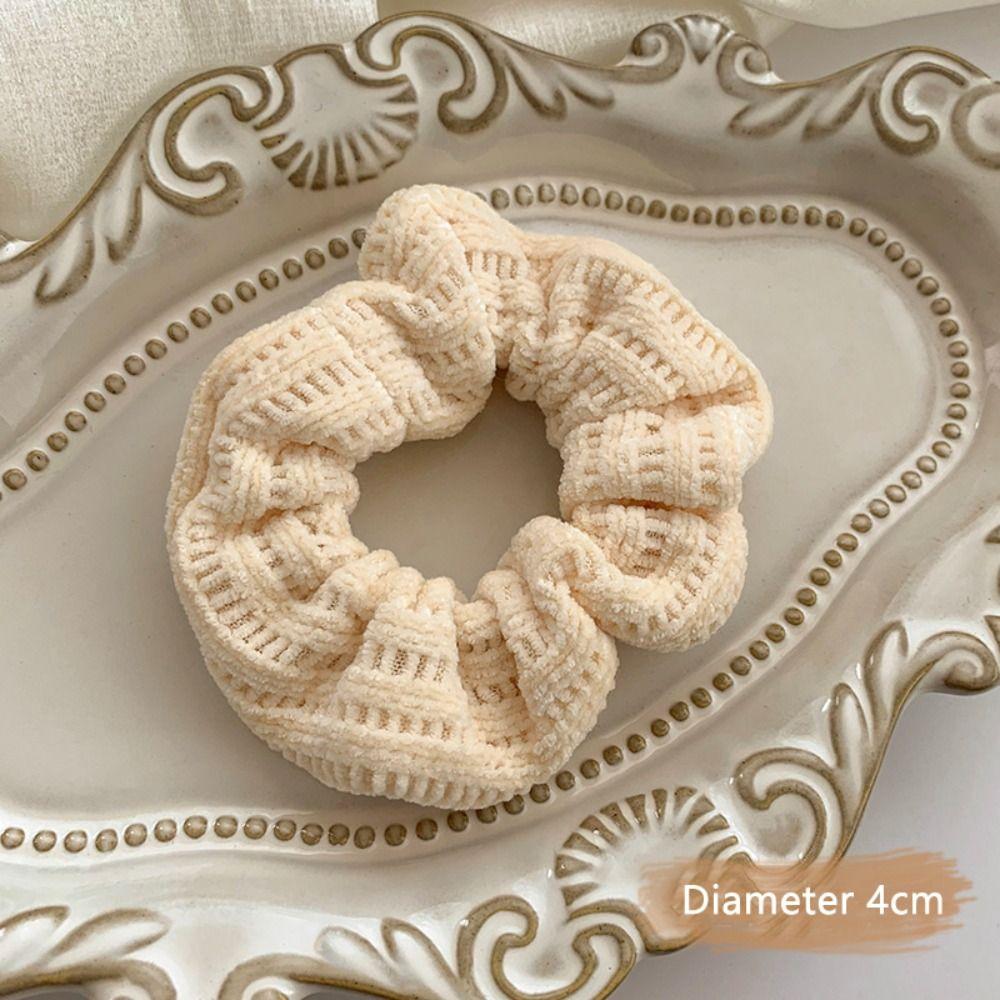 Elastic Hair Rope Hair Bands Rubber Bands Solid Color Plush Hair Scrunchies  Women