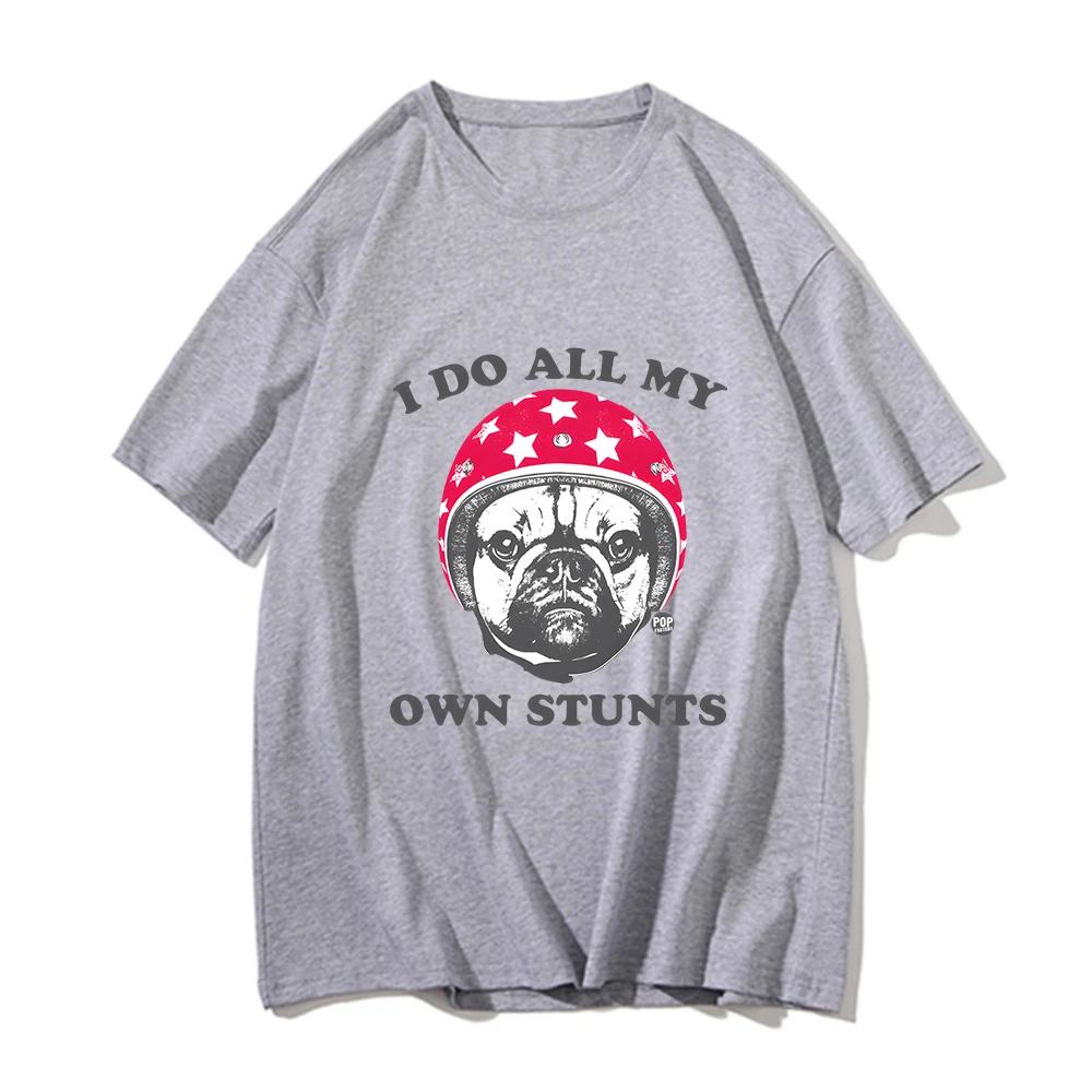 Pug Dog Shirts 100% Pure Cotton Clothes Printed Cartoon T-shirt Kawaii Pet Graphic T Shirt Loose Short Sleeve Tshirt